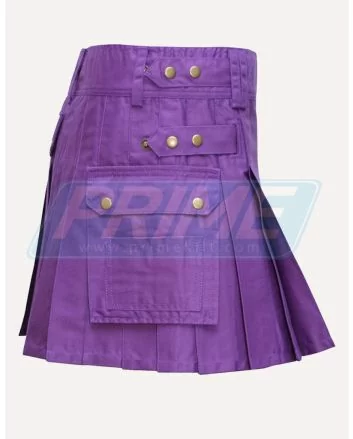 3 Pockets Purple Kilt Utility Kilt