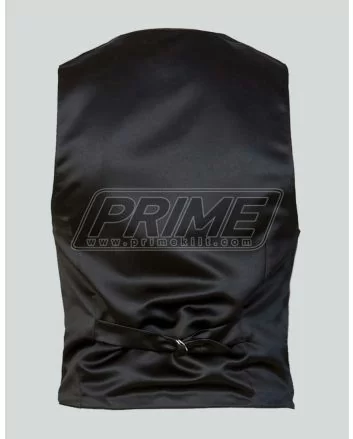 Black Cotton Vest With Satin Lining