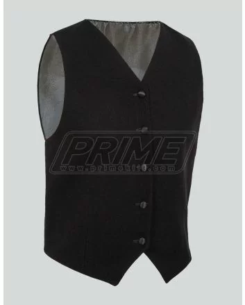 Black Cotton Vest With Satin Lining