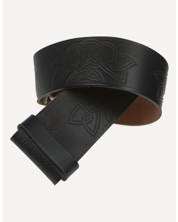 Gothic Design Black Leather Highland Belt