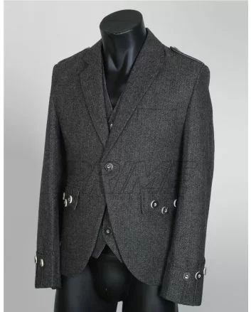 Black Tweed Kilt Jacket