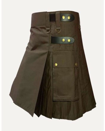 brown fashion utility kilt