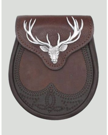 Brown Leather Stag Head Sporran
