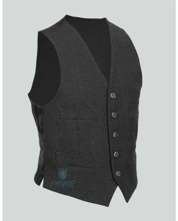 Charcoal Grey Wool Kilt Jacket with Vest