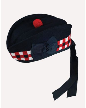 Diced Red and White Glengarry Hat
