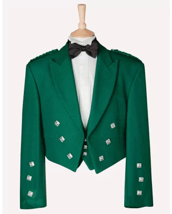 Green Prince Charlie Kilt Jacket with Waistcoat