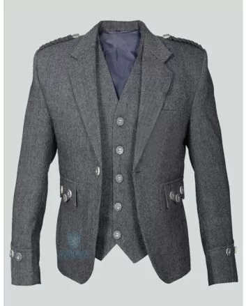 Grey Tweed Kilt Jacket 
