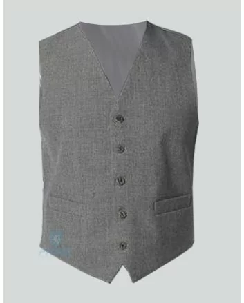 Grey Wool Argyle Kilt Jacket with Vest