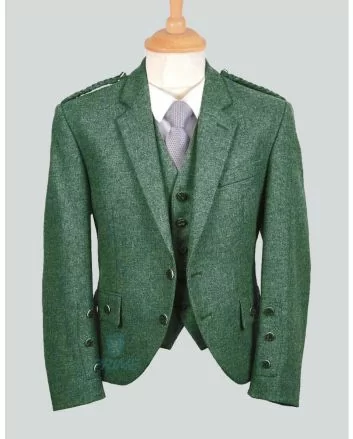 Lovat Green Wool Kilt Jacket with Vest