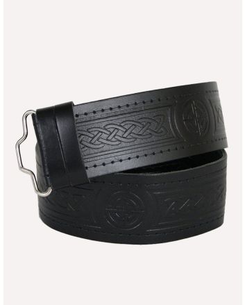 Swirl Celtic Knot Embossed Leather Kilt Belt