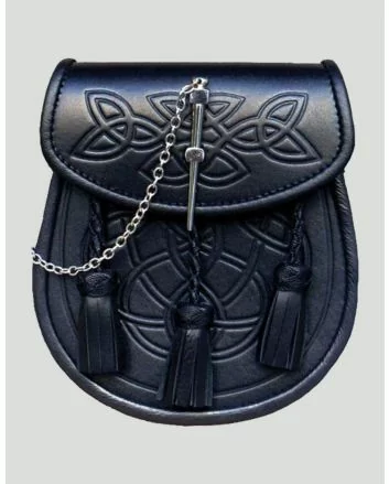 Traditional Embossed Leather Kilt Sporran