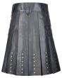 Black & Brown Leather Kilt Back