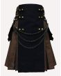Black and Brown Cargo Hybrid Utility Kilt