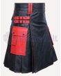 Black and Red Leather Kilt