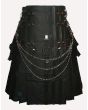 Black Fashion With Chain Utility Kilt