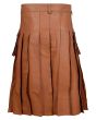 Brown Fashion Leather Kilt Back