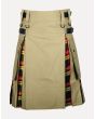 buchanan tartan and khaki hybrid kilt