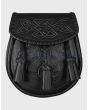Celtic Black Leather Sporran