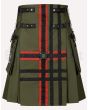 Deluxe Olive Cotton Heavy Duty Hybrid Utility Kilt