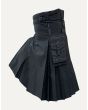 modern black utility kilt