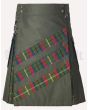 Olive Green Tartan Hybrid Utility Kilt