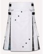 White Modern Hybrid Utility Kilt 