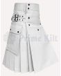 White Leather Kilt