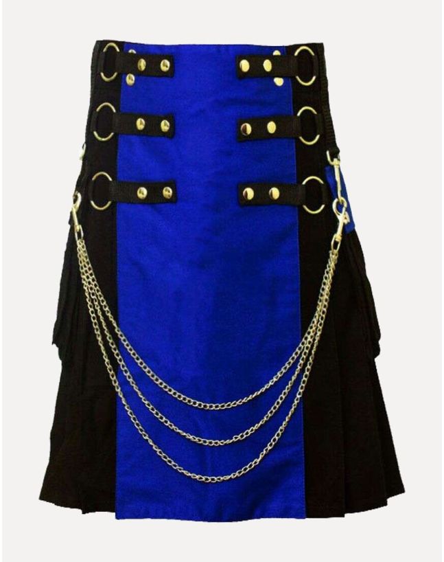 blue and black hybrid kilt