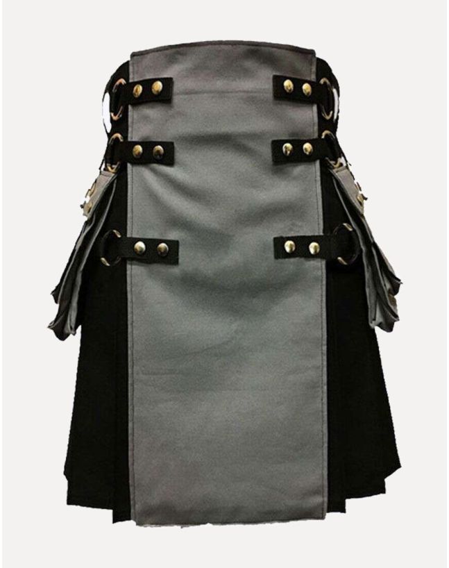 black and gray hybrid kilt