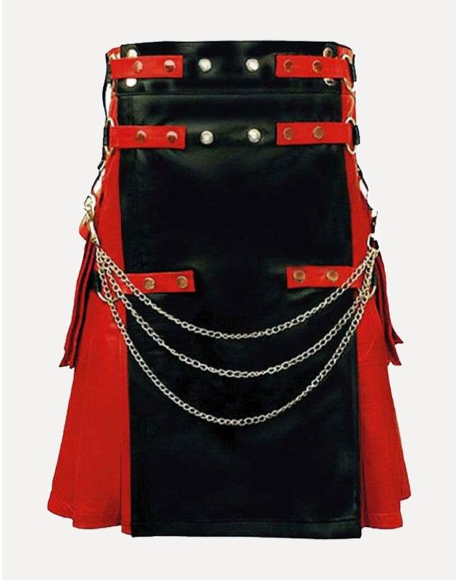 black and red gothic hybrid kilt