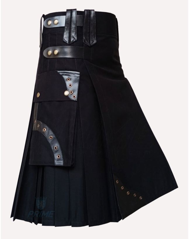Black Deluxe Utility Hybrid Kilt