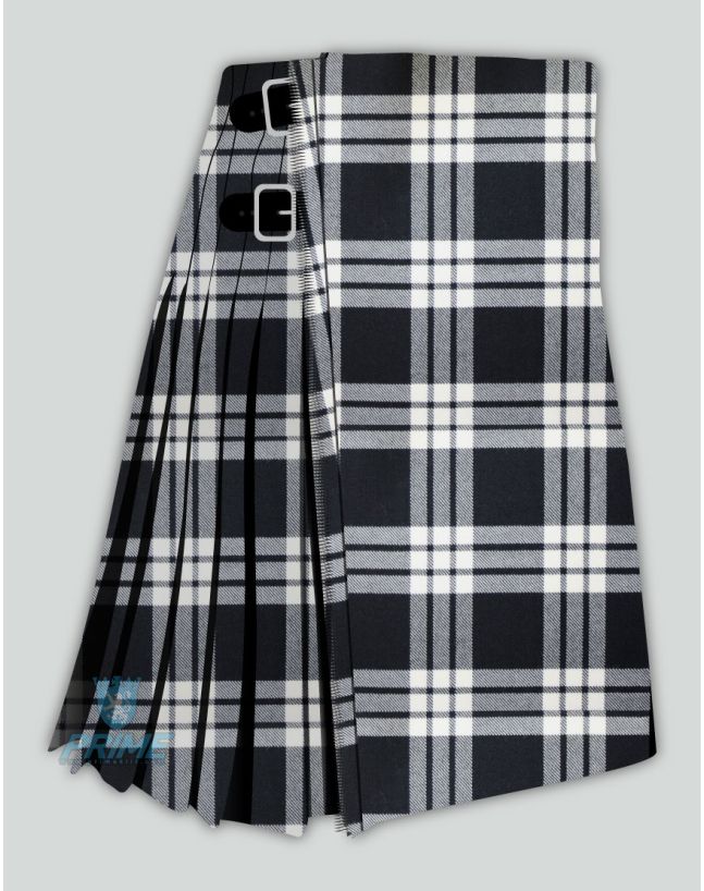 Macfarlane Black and White Tartan Kilt