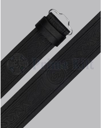 Black Leather Kilt Belt