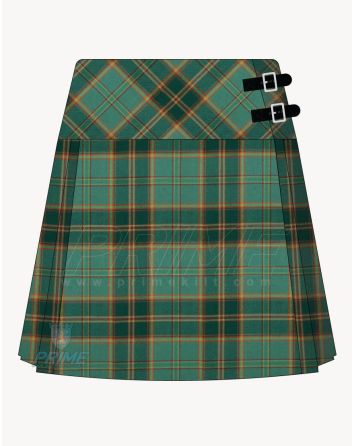 All Ireland Green Tartan Kilt for Women