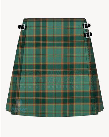 All Ireland Green Tartan Kilt for Women