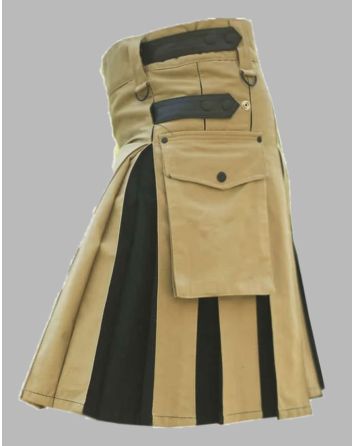 Beige and Black Hybrid Kilt