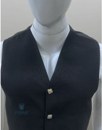 Black 5 Button Wool Kilt Vest