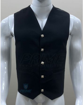 Black 5 Button Wool Kilt Vest