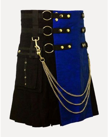 Blue And Black Hybrid Kilt