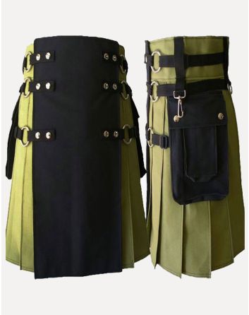 Black And Green Hybrid Kilt