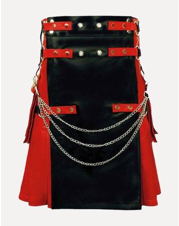 black and red gothic hybrid kilt