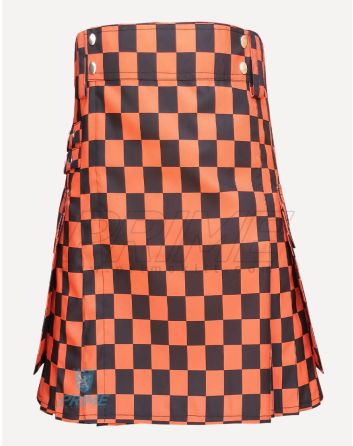 Black and Orange Hybrid Utility Kilt