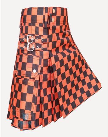 Black and Orange Hybrid Utility Kilt