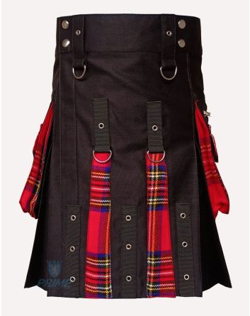 Black Box Plaited Utility Fashion Kilt for Men