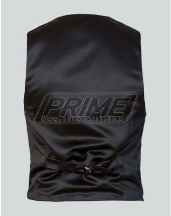 Black Cotton Vest With Satin Lining