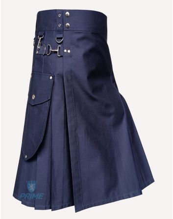 Black Fashion Utility Kilt