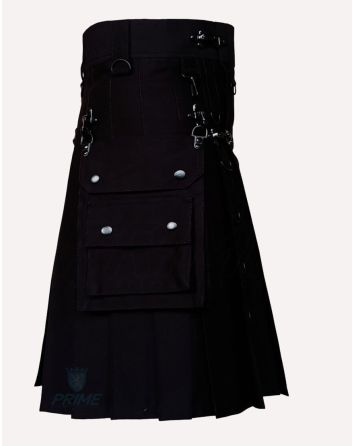 Black Hybrid Utility Gothic Kilt