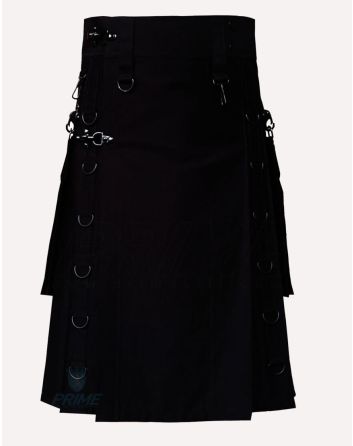 Black Hybrid Utility Gothic Kilt
