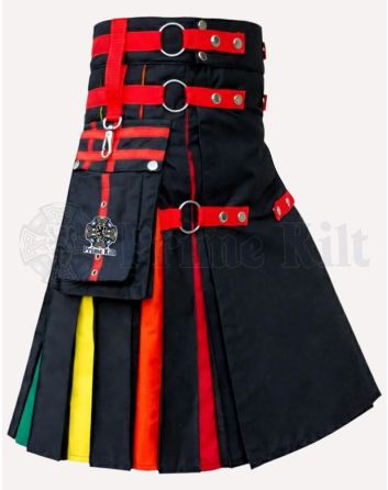 Black Kilt with Rainbow Pleats