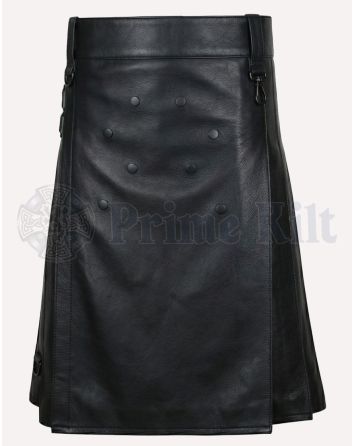 black leather kilt